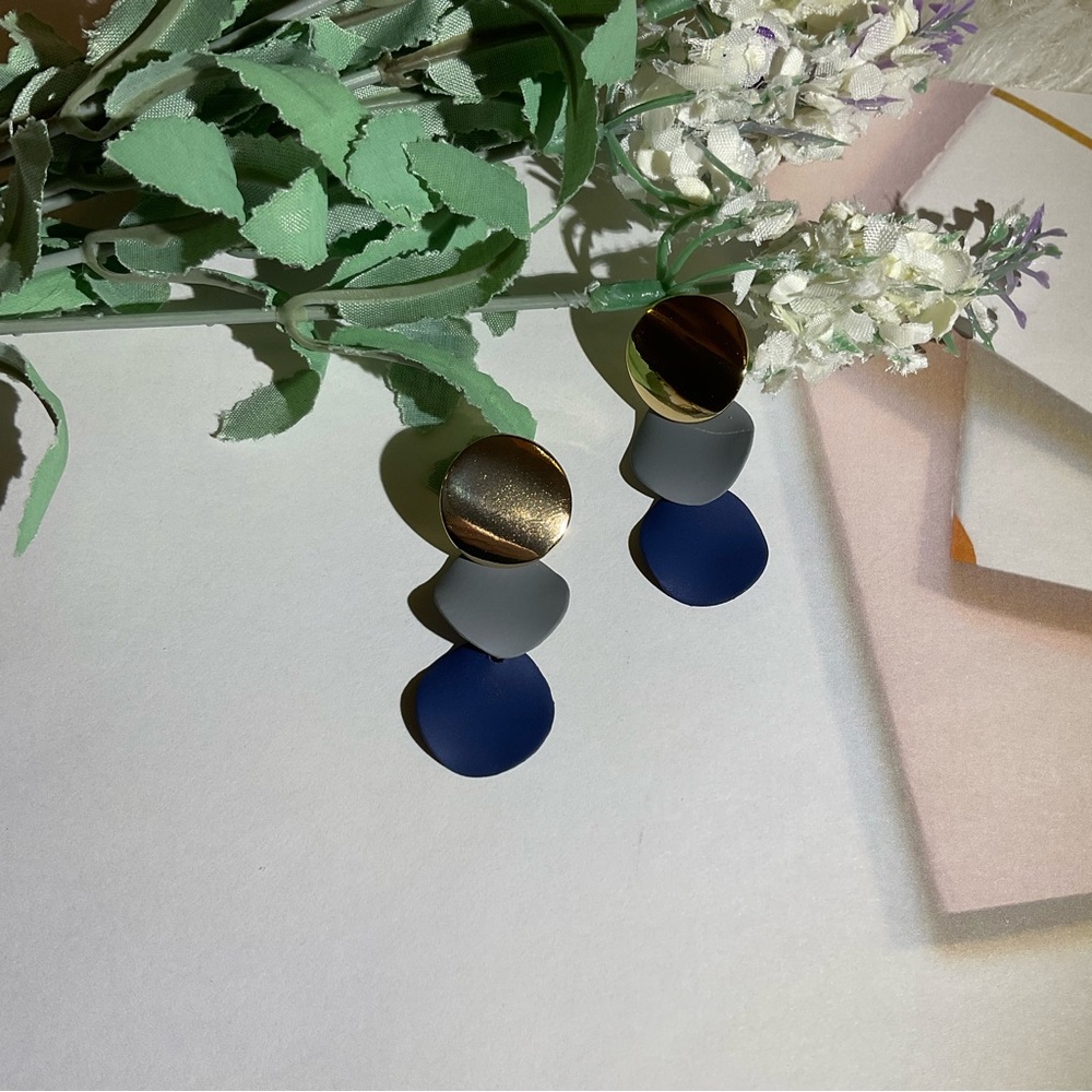 Blue and Gold Earrings